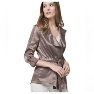 White House Black Market Satin Jacket Brown-10
